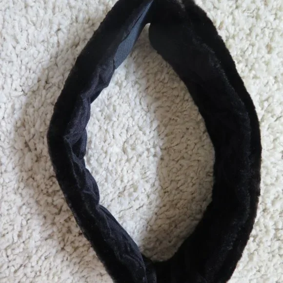 Authentic Sheared Black Beaver Fur Jacket Headband Belt - Picture 10 of 13